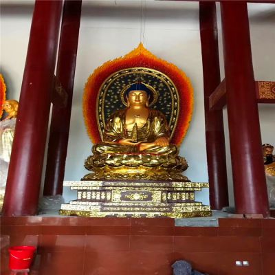 寺庙大型神佛不锈钢喷金烤漆三宝佛博鱼网页版