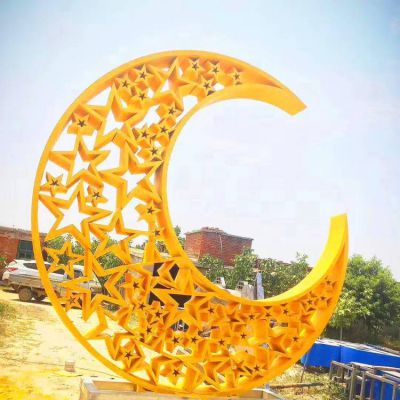 不锈钢镜面博鱼网页版不锈钢月亮博鱼网页版镂空发光圆形圆环博鱼网页版