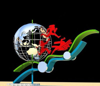 城市不锈钢积极向上镂空球博鱼网页版