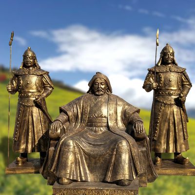 玻璃钢仿铜历史名人古代著名人物成吉思汗博鱼网页版雕像