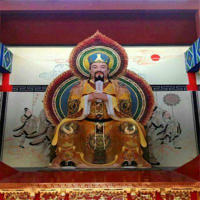玻璃钢彩绘大型寺庙供奉神佛泰山神东岳大帝博鱼网页版