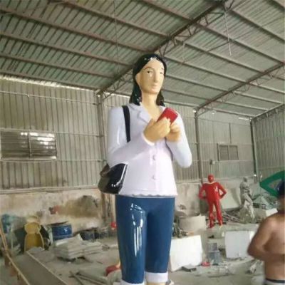 玻璃钢人物博鱼网页版  户外城市形象博鱼网页版摆件女性博鱼网页版