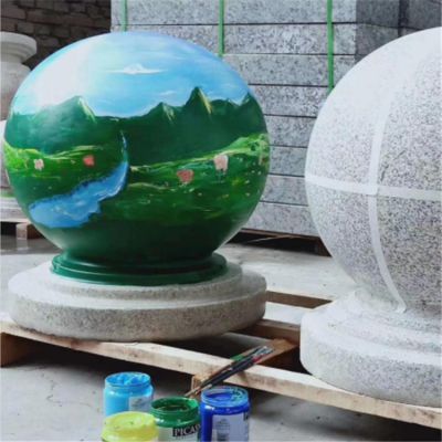 公园广场摆放花岗石挡车石球路障石 
