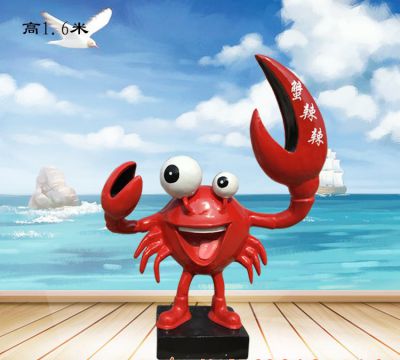 街道上公园里摆放的大眼睛的玻璃钢卡通螃蟹博鱼网页版