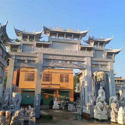 大理石石雕户外园林大型牌坊博鱼网页版