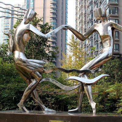 不锈钢抽象双人跳舞博鱼网页版小品  小区园林摆件