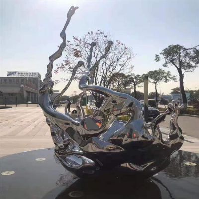 户外广场不锈钢镜面创意浪花博鱼网页版