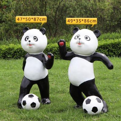 儿童游乐园公园广场踢足球熊猫玻璃钢博鱼网页版