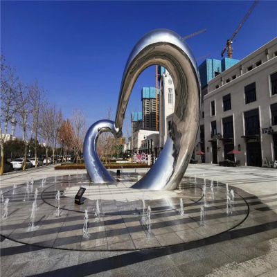 商业街广场不锈钢镜面抛光工艺抽象艺术圆形博鱼网页版
