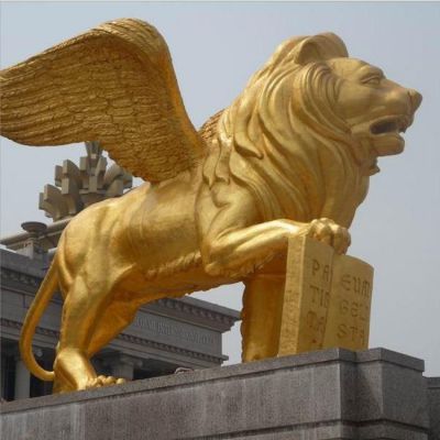广场景区大型铸铜喷金烤漆狮子博鱼网页版