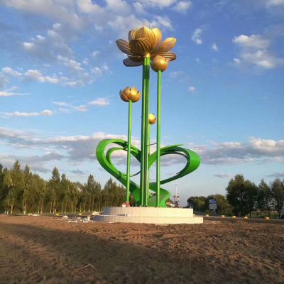 户外广场不锈钢景观花朵博鱼网页版