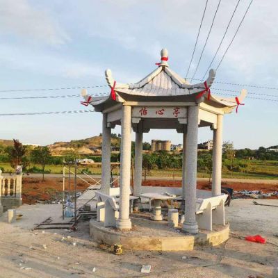 户外公园大理石石雕大型休闲乘凉凉亭