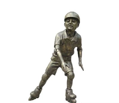 公园铜雕滑轮滑的儿童博鱼网页版