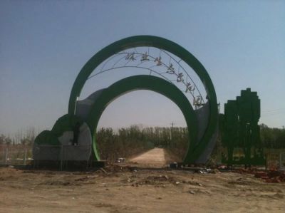 农场摆放大型不锈钢创意园林主题拱门博鱼网页版