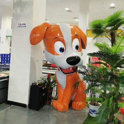 商场大型玻璃钢卡通小狗博鱼网页版