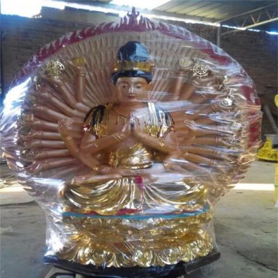 寺庙玻璃钢喷金烤漆大型佛像千手观音博鱼网页版