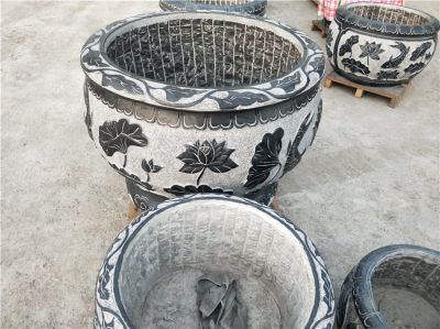 石雕鱼缸青石花盆庭院水缸