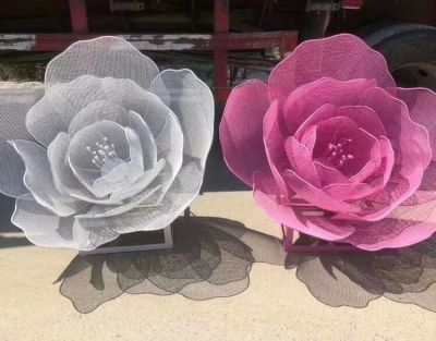 大型不锈钢彩绘户外庭院美陈装饰品花朵