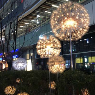 路边公园不锈钢仿真植物发光照明蒲公英博鱼网页版