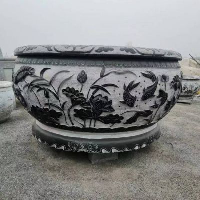 大型户外青石石雕鱼缸博鱼网页版