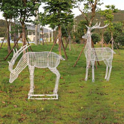 铁艺网格镂空鹿，梅花鹿抽象博鱼网页版