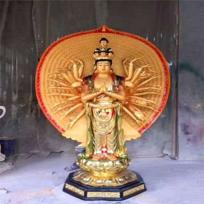 玻璃钢彩绘寺庙供奉千手观音博鱼网页版