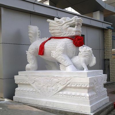 公园景区汉白玉石雕庭院景观麒麟博鱼网页版