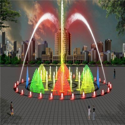 城市广场大型不锈钢石雕音乐喷泉