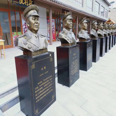 玻璃钢仿铜现代十大名将胸像博鱼网页版景区园林摆件