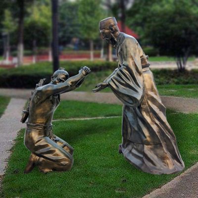 玻璃钢仿铜户外园林寓言故事附件请罪人物博鱼网页版