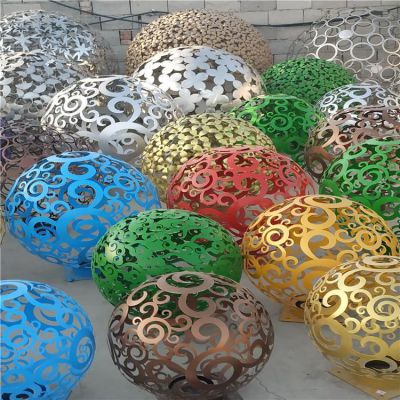 彩绘不锈钢户外发光照明镂空球博鱼网页版