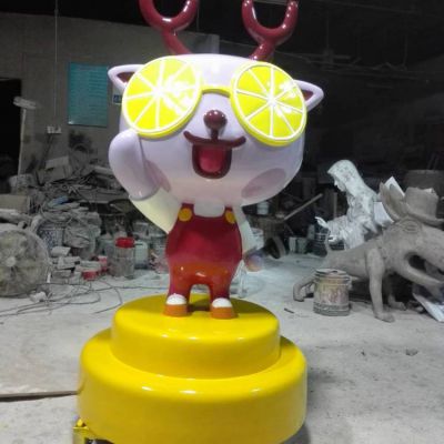 玻璃钢卡通柠檬鹿动物摆件房地产美陈博鱼网页版