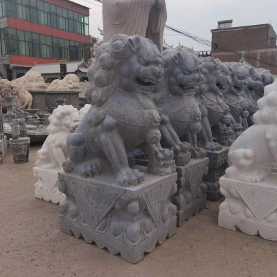 石雕青石汉狮子一对家用庭院看门镇宅门口别墅祠堂大型摆件狮子博鱼网页版