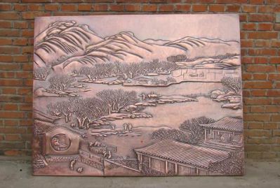 山水浮雕壁画
