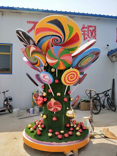 游乐场室内卡通棒棒糖挂饰摆件玻璃钢棒棒糖博鱼网页版