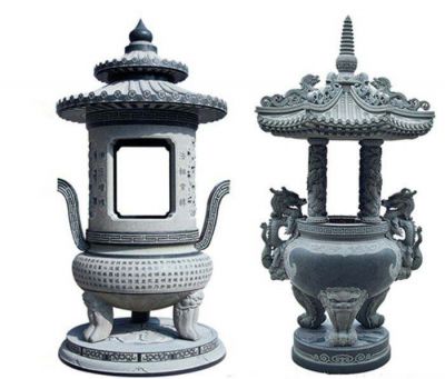 佛教寺院室外摆放化宝香炉石雕