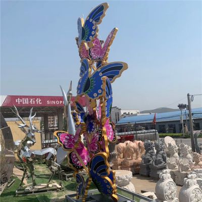 不锈钢户外园林彩绘景观蝴蝶博鱼网页版