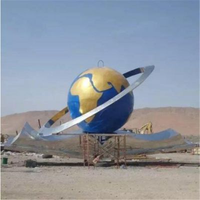 广场不锈钢地球仪博鱼网页版 校园户外大型摆件