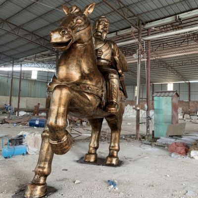 玻璃钢仿铜户外园林骑马的人物博鱼网页版