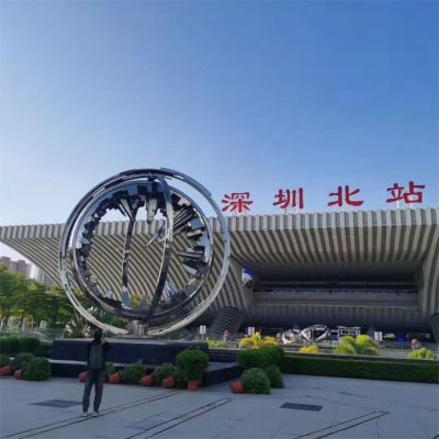广场大型创意景观不锈钢博鱼网页版 现代城市美化摆件