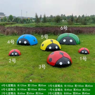 玻璃钢彩绘户外园林七星瓢虫景观摆件