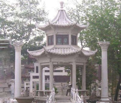 户外园林景区摆放大理石双层凉亭博鱼网页版