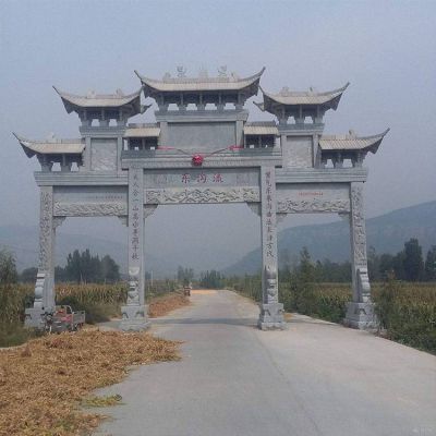 大理石石雕户外村口大型石雕牌坊博鱼网页版