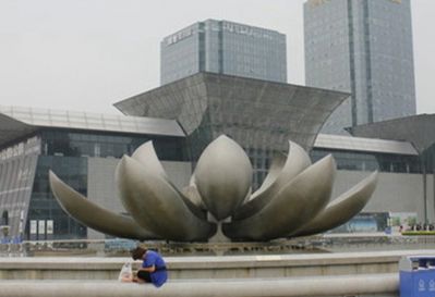 不锈钢广场盛开的荷花博鱼网页版