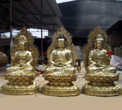 景区不锈钢喷金烤漆寺庙大型景观三圣博鱼网页版