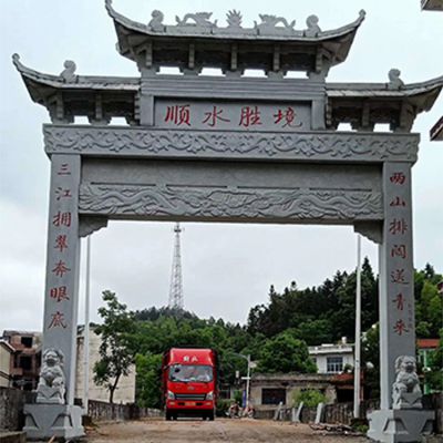 大理石石雕户外园林景观单门牌坊博鱼网页版