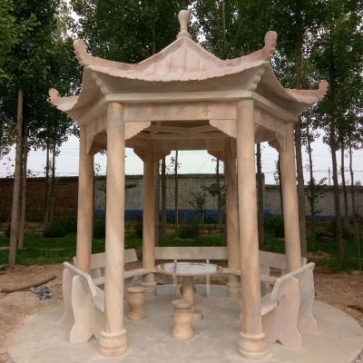 村口摆放休息大理石凉亭博鱼网页版景观