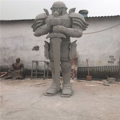 玻璃钢仿砂岩石雕武士人物博鱼网页版