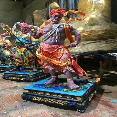 玻璃钢彩绘大型神话人物景观十二神将博鱼网页版