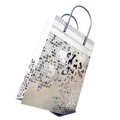 广场摆放创意不锈钢镂空字母购物袋